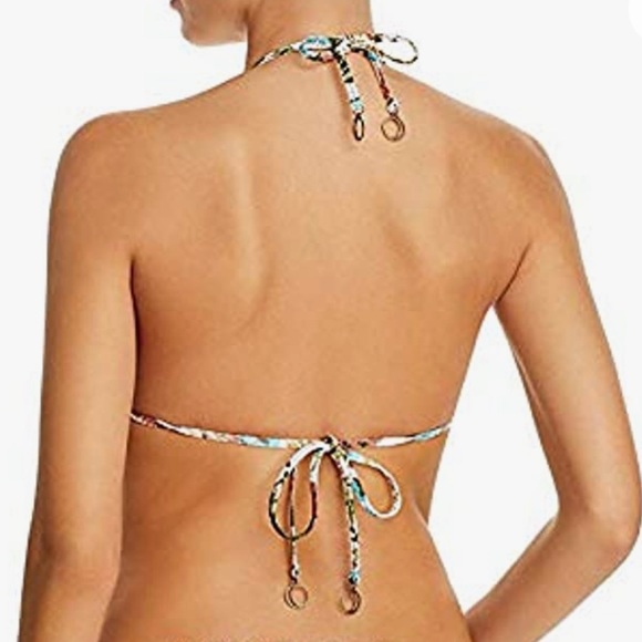 Soluna Swim Reversible Roses Halter Bikini Top SZ L NWOT - Picture 2 of 5